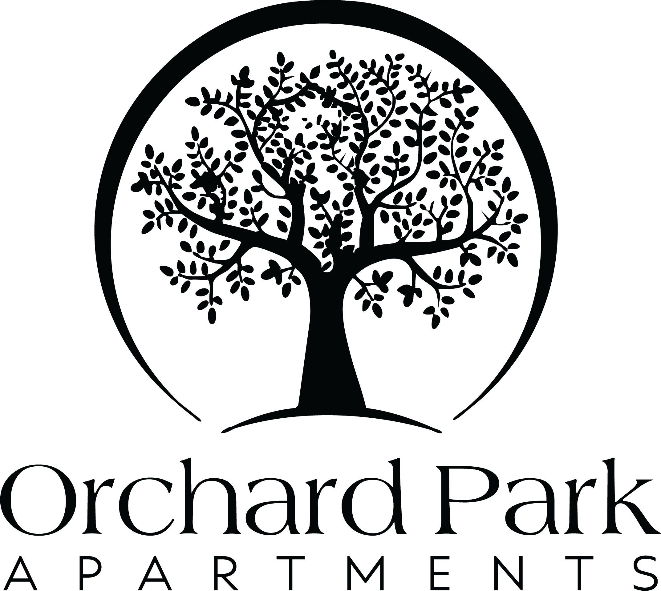 A logo with a tree and the words